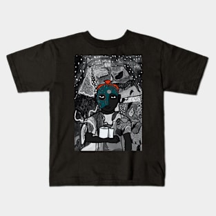 MaleMask NFT with SteampunkEye Color and DarkSkin Color - Mystery Night Background Kids T-Shirt